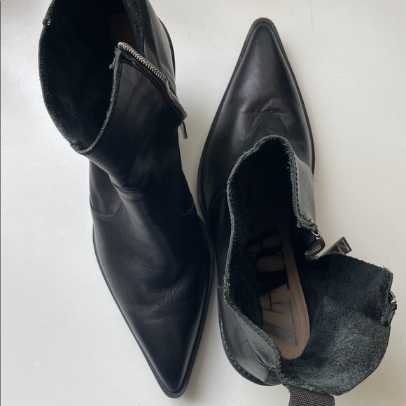 Zara Black Leather Women's Boots - Picture 12 of 12